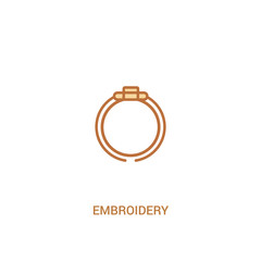 embroidery concept 2 colored icon. simple line element illustration. outline brown embroidery symbol. can be used for web and mobile ui/ux.