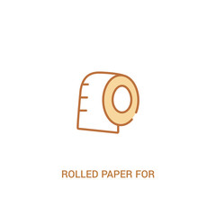 Fototapeta premium rolled paper for bathroom concept 2 colored icon. simple line element illustration. outline brown rolled paper for bathroom symbol. can be used for web and mobile ui/ux.