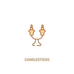 candlesticks concept 2 colored icon. simple line element illustration. outline brown candlesticks symbol. can be used for web and mobile ui/ux.