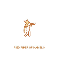 pied piper of hamelin concept 2 colored icon. simple line element illustration. outline brown pied piper of hamelin symbol. can be used for web and mobile ui/ux.