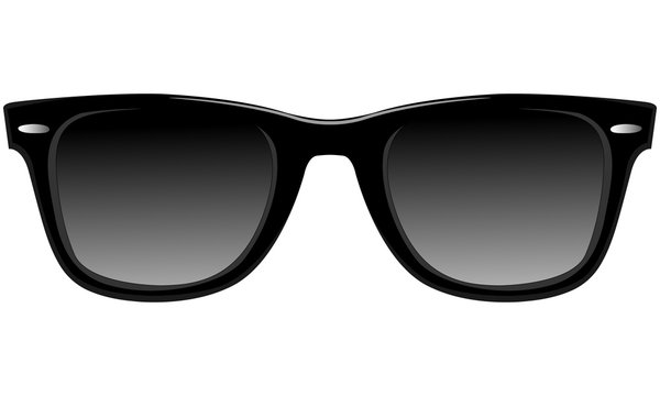 Sunglasses in black plastic rimmed classic model