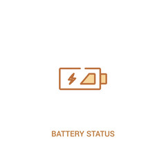 Fototapeta premium battery status concept 2 colored icon. simple line element illustration. outline brown battery status symbol. can be used for web and mobile ui/ux.