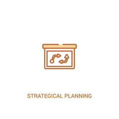 strategical planning concept 2 colored icon. simple line element illustration. outline brown strategical planning symbol. can be used for web and mobile ui/ux.
