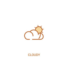 cloudy concept 2 colored icon. simple line element illustration. outline brown cloudy symbol. can be used for web and mobile ui/ux.