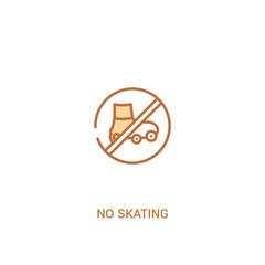 no skating concept 2 colored icon. simple line element illustration. outline brown no skating symbol. can be used for web and mobile ui/ux.