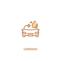 carwash concept 2 colored icon. simple line element illustration. outline brown carwash symbol. can be used for web and mobile ui/ux.