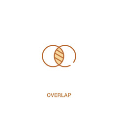 overlap concept 2 colored icon. simple line element illustration. outline brown overlap symbol. can be used for web and mobile ui/ux.