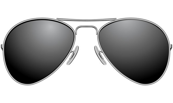 Sunglasses in black plastic rimmed aviator model Stock Vector | Adobe Stock