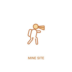 mine site concept 2 colored icon. simple line element illustration. outline brown mine site symbol. can be used for web and mobile ui/ux.