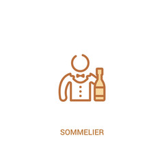 sommelier concept 2 colored icon. simple line element illustration. outline brown sommelier symbol. can be used for web and mobile ui/ux.