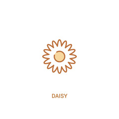 Fototapeta premium daisy concept 2 colored icon. simple line element illustration. outline brown daisy symbol. can be used for web and mobile ui/ux.