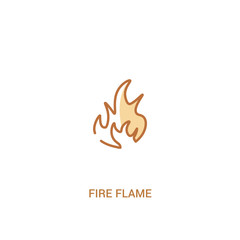 fire flame concept 2 colored icon. simple line element illustration. outline brown fire flame symbol. can be used for web and mobile ui/ux.