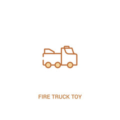 fire truck toy concept 2 colored icon. simple line element illustration. outline brown fire truck toy symbol. can be used for web and mobile ui/ux.
