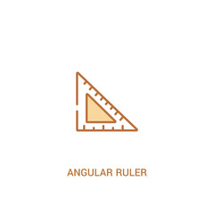 angular ruler concept 2 colored icon. simple line element illustration. outline brown angular ruler symbol. can be used for web and mobile ui/ux.