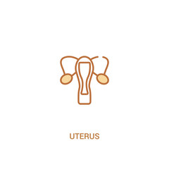 uterus concept 2 colored icon. simple line element illustration. outline brown uterus symbol. can be used for web and mobile ui/ux.