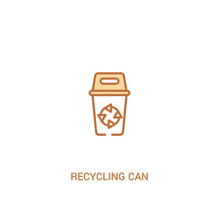 recycling can concept 2 colored icon. simple line element illustration. outline brown recycling can symbol. can be used for web and mobile ui/ux.