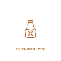 poison bottle with a skull concept 2 colored icon. simple line element illustration. outline brown poison bottle with a skull symbol. can be used for web and mobile ui/ux.