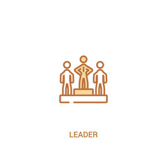 leader concept 2 colored icon. simple line element illustration. outline brown leader symbol. can be used for web and mobile ui/ux.