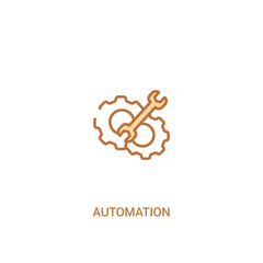 automation concept 2 colored icon. simple line element illustration. outline brown automation symbol. can be used for web and mobile ui/ux.