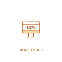 meta elements concept 2 colored icon. simple line element illustration. outline brown meta elements symbol. can be used for web and mobile ui/ux.
