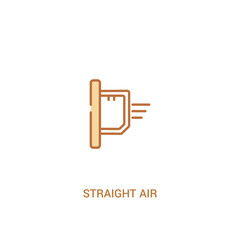 straight air concept 2 colored icon. simple line element illustration. outline brown straight air symbol. can be used for web and mobile ui/ux.