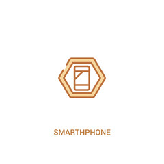 smarthphone concept 2 colored icon. simple line element illustration. outline brown smarthphone symbol. can be used for web and mobile ui/ux.