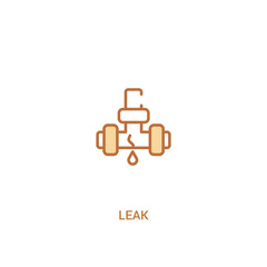 leak concept 2 colored icon. simple line element illustration. outline brown leak symbol. can be used for web and mobile ui/ux.