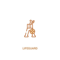 lifeguard concept 2 colored icon. simple line element illustration. outline brown lifeguard symbol. can be used for web and mobile ui/ux.