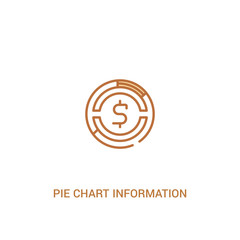 pie chart information on money concept 2 colored icon. simple line element illustration. outline brown pie chart information on money symbol. can be used for web and mobile ui/ux.