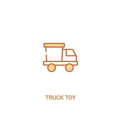 truck toy concept 2 colored icon. simple line element illustration. outline brown truck toy symbol. can be used for web and mobile ui/ux.
