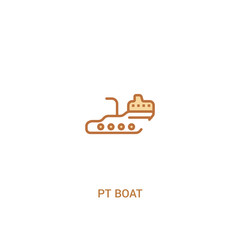 pt boat concept 2 colored icon. simple line element illustration. outline brown pt boat symbol. can be used for web and mobile ui/ux.