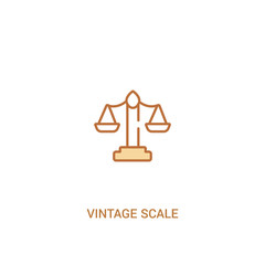 vintage scale concept 2 colored icon. simple line element illustration. outline brown vintage scale symbol. can be used for web and mobile ui/ux.