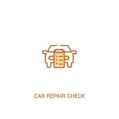 car repair check list concept 2 colored icon. simple line element illustration. outline brown car repair check list symbol. can be used for web and mobile ui/ux.