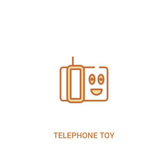telephone toy concept 2 colored icon. simple line element illustration. outline brown telephone toy symbol. can be used for web and mobile ui/ux.