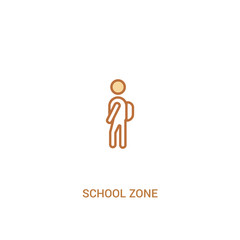 school zone concept 2 colored icon. simple line element illustration. outline brown school zone symbol. can be used for web and mobile ui/ux.