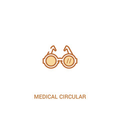 medical circular glasses concept 2 colored icon. simple line element illustration. outline brown medical circular glasses symbol. can be used for web and mobile ui/ux.