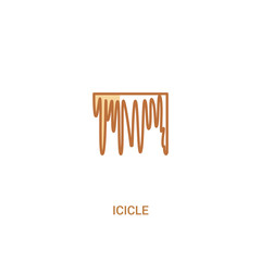 icicle concept 2 colored icon. simple line element illustration. outline brown icicle symbol. can be used for web and mobile ui/ux.