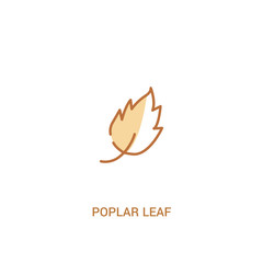 poplar leaf concept 2 colored icon. simple line element illustration. outline brown poplar leaf symbol. can be used for web and mobile ui/ux.