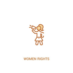 women rights concept 2 colored icon. simple line element illustration. outline brown women rights symbol. can be used for web and mobile ui/ux.