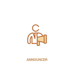 announcer concept 2 colored icon. simple line element illustration. outline brown announcer symbol. can be used for web and mobile ui/ux.