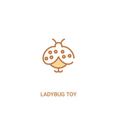 ladybug toy concept 2 colored icon. simple line element illustration. outline brown ladybug toy symbol. can be used for web and mobile ui/ux.