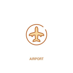 airport concept 2 colored icon. simple line element illustration. outline brown airport symbol. can be used for web and mobile ui/ux.