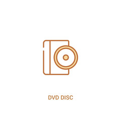 dvd disc concept 2 colored icon. simple line element illustration. outline brown dvd disc symbol. can be used for web and mobile ui/ux.