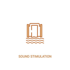 sound stimulation concept 2 colored icon. simple line element illustration. outline brown sound stimulation symbol. can be used for web and mobile ui/ux.