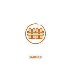 barrier concept 2 colored icon. simple line element illustration. outline brown barrier symbol. can be used for web and mobile ui/ux.