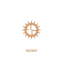 rotary concept 2 colored icon. simple line element illustration. outline brown rotary symbol. can be used for web and mobile ui/ux.