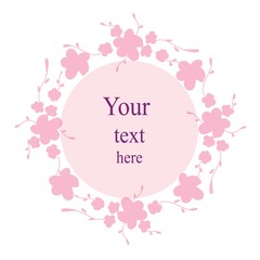 Hand drawn flower frame element on white background for any text
