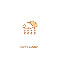 rainy cloud concept 2 colored icon. simple line element illustration. outline brown rainy cloud symbol. can be used for web and mobile ui/ux.