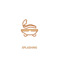 splashing concept 2 colored icon. simple line element illustration. outline brown splashing symbol. can be used for web and mobile ui/ux.
