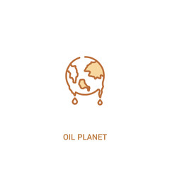 oil planet concept 2 colored icon. simple line element illustration. outline brown oil planet symbol. can be used for web and mobile ui/ux.